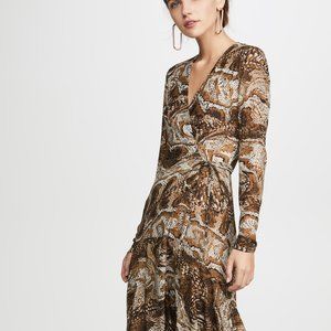 *NEW S/O Ganni Mesh Printed Maxi Wrap Dress